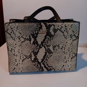 Kate Spade Chic Black and Cream Snakeskin Design Handbag